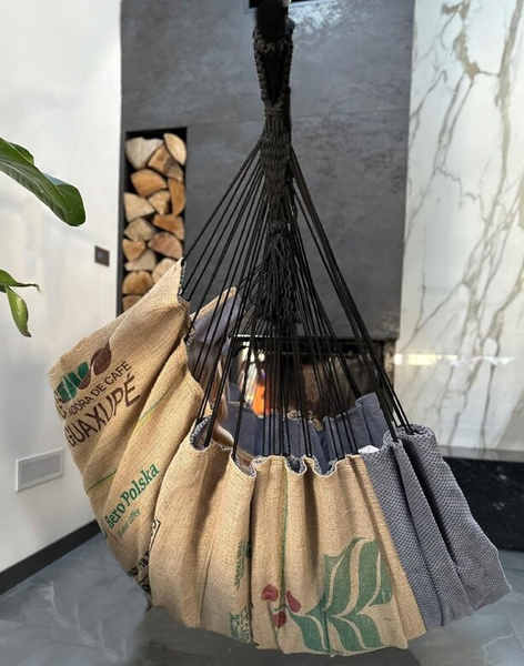 Hamak wiszący krzesło brazylijskie Coffee Swing XXL - Szary