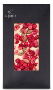 Czekolada biała z żurawiną i pistacjami Karmello 100g - NIEDOSTĘPNY