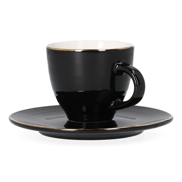 Filiżanka ze spodkiem HOMLA ELLIE 90 ml - Czarna - NIEDOSTĘPNY