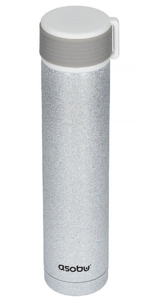 Asobu Skinny Mini Glitter - srebrna butelka termiczna 230 ml - NIEDOSTĘPNY