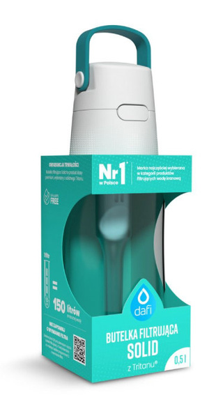 Butelka filtrująca Dafi SOLID 0,5 l + filtr węglowy - Turkusowa