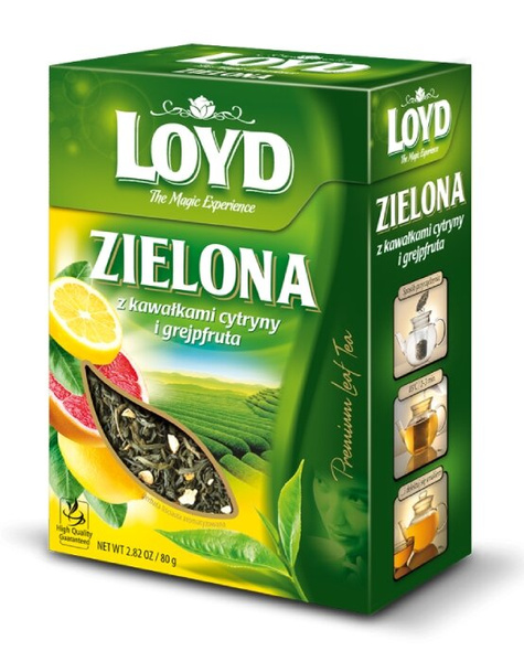 Herbata liściasta Loyd Zielona Cytryna & Grejpfrut 80g - NIEDOSTEPNY