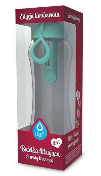 Butelka filtrująca wodę Dafi 0,5 L  + filtr węglowy - Miętowa