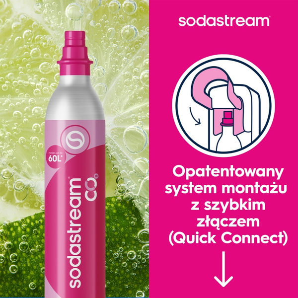 Wymiana różowego cylindra SodaStream Quick Connect - nabój z gazem CO2