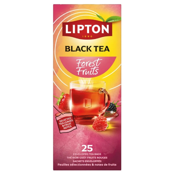 Czarna aromatyzowana herbata Lipton Classic Forest Fruits 25x1,6g
