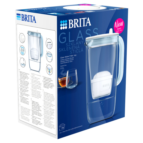 Szklany dzbanek z filtrem BRITA Glass MAXTRA PRO Pure Performance 2,5 L - Niebieski