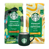 ZESTAW - Kawa ziarnista STARBUCKS® Single Origin Colombia 450g + Kawa ziarnista STARBUCKS® Blonde Roast Espresso 450g + Kubek Starbucks 80 ml