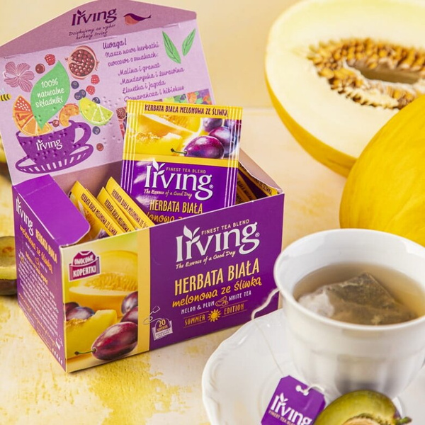 Herbata biała Irving Melonowa ze śliwką 20x1,3g – NIEDOSTĘPNY