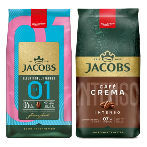 ZESTAW - Kawa ziarnista Jacobs Selection Of The Year 01 1kg + Kawa ziarnista Jacobs Crema Intenso 1kg - opinie w konesso.pl