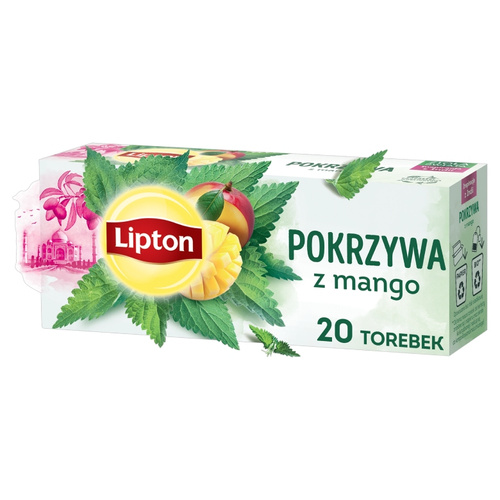 Herbatka ziołowa aromatyzowana Lipton Pokrzywa z mango 20x1,3g - opinie w konesso.pl