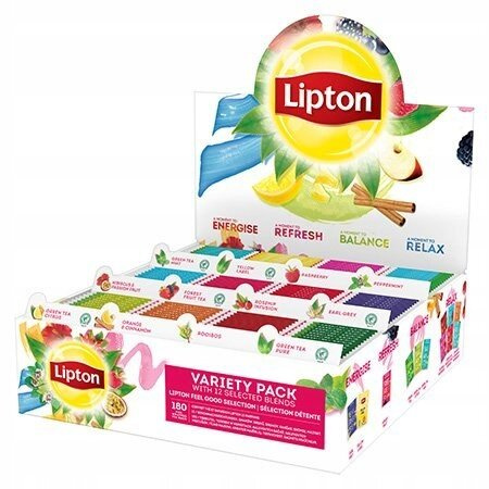 Zestaw Variety Pack Lipton 12 różnych smaków x 15 kopert