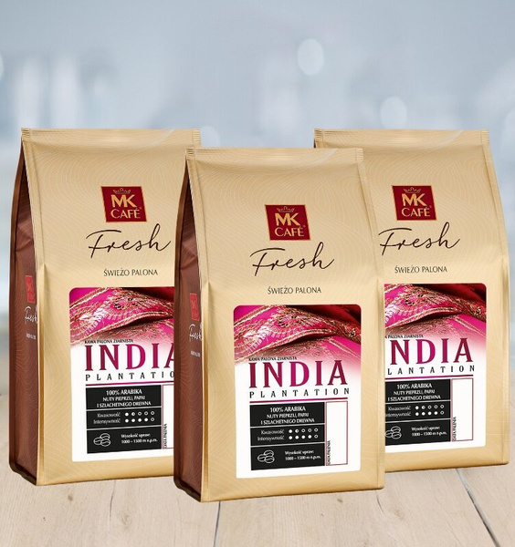 ZESTAW - Kawa ziarnista MK Cafe Fresh India Plantation 3x1kg