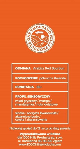 Kawa ziarnista RWANDA MUHABURA HONEY ESPRESSO 1kg