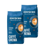 ZESTAW - Kawa ziarnista Eduscho Caffe Crema Strong 2x1 kg + PUSZKA NA KAWĘ GRATIS