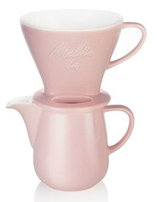 Melitta zestaw Porcelanowy Drip 1x4 + dzbanek - Różowy