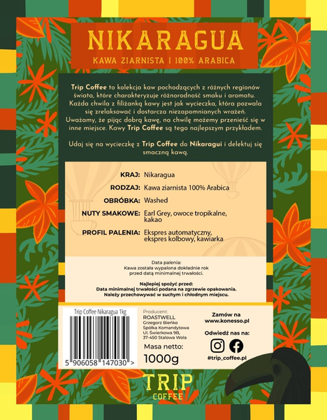 Kawa ziarnista Trip Coffee Nikaragua 1kg