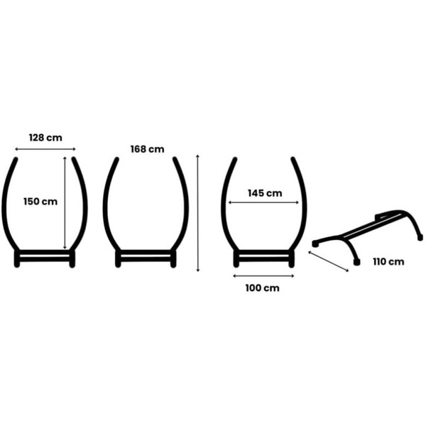 Hamak wiszący ze stelażem Swing XXL - Szary