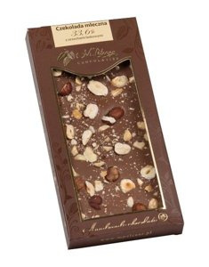 Mleczna czekolada M.Pelczar Chocolatier z orzechami laskowymi 80g - opinie w konesso.pl