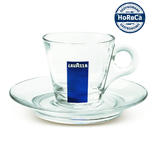 Lavazza - filiżanka szklana ze spodkiem do kawy Espresso 70ml