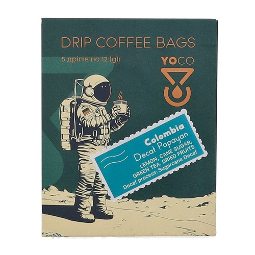 Drip Bag Coffee YoCo Coffee Colombia Popayan Decaf 5x12g