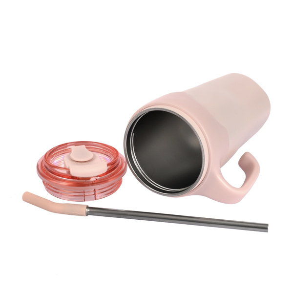 Kubek termiczny ze słomką Majestic Sport Jelly 650ml - Różowy