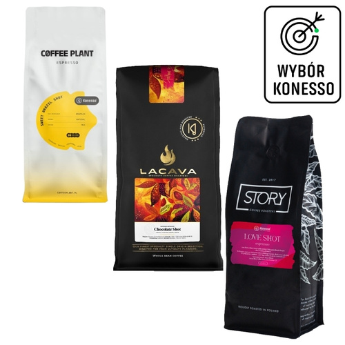ZESTAW - Kawy ziarniste Shot Wybór Konesso - opinie w konesso.pl