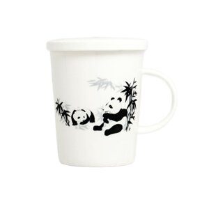 Porcelanowy kubek z zaparzaczem do herbaty Panda Brown House&Tea 300ml – NIEDOSTĘPNY