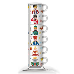 Zestaw 6 kubków na stojaku Bialetti Nutcracker - NIEDOSTĘPNY