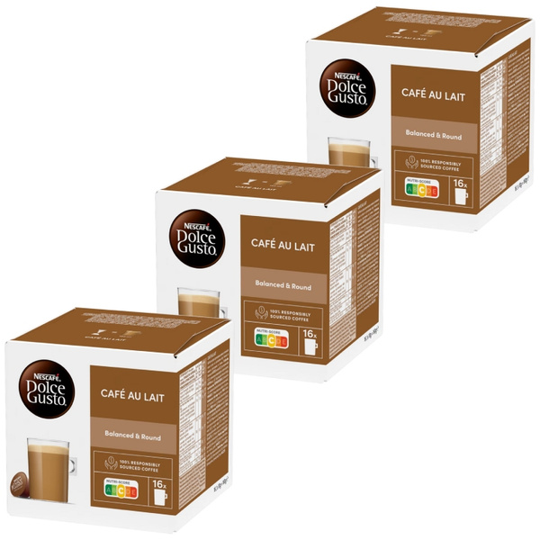 ZESTAW Kapsułki Nescafé Dolce Gusto Café au Lait 3x16 sztuk