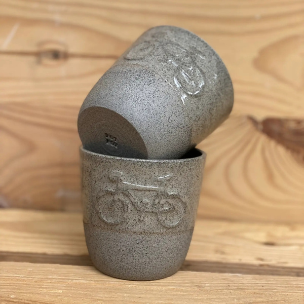 Ceramiczny kubek rower Pot Pot - Szary 200 ml