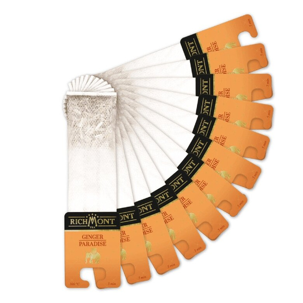 ZESTAW Herbata Richmont Ginger Paradise 12 saszetek + Szklanka Richmont Hot 370ml