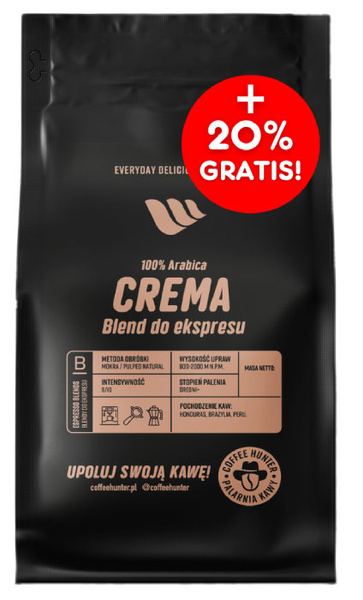Kawa ziarnista COFFEE HUNTER Crema Blend 600g - NIEDOSTĘPNY