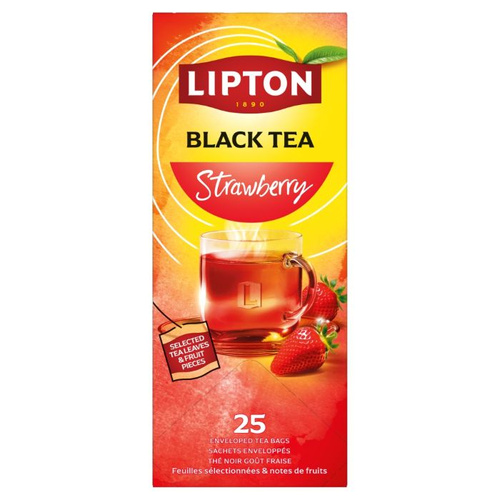 Czarna aromatyzowana herbata Lipton Classic Strawberry 25x1,6g