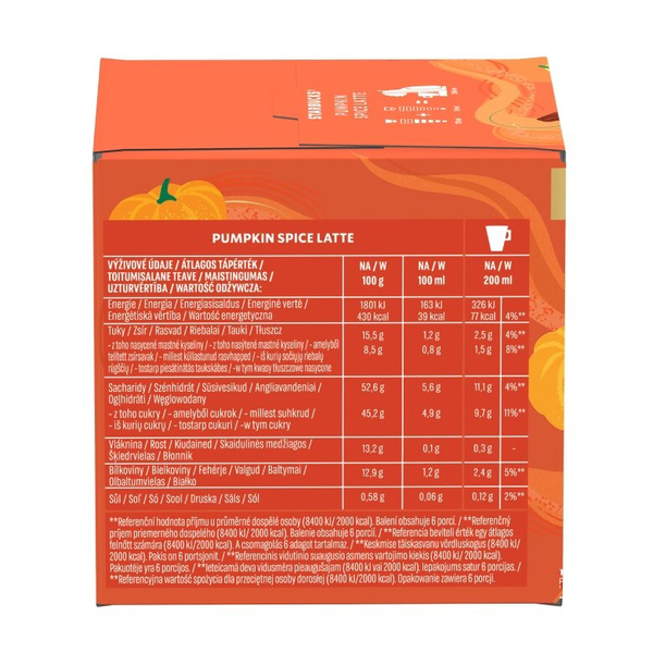 Kapsułki Nescafé Dolce Gusto STARBUCKS® Pumpkin Spice Latte 12 sztuk