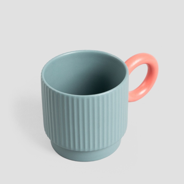 Kubek Homla ADOLA z różowym uchem 300ml - Turkusowy – NIEDOSTĘPNY