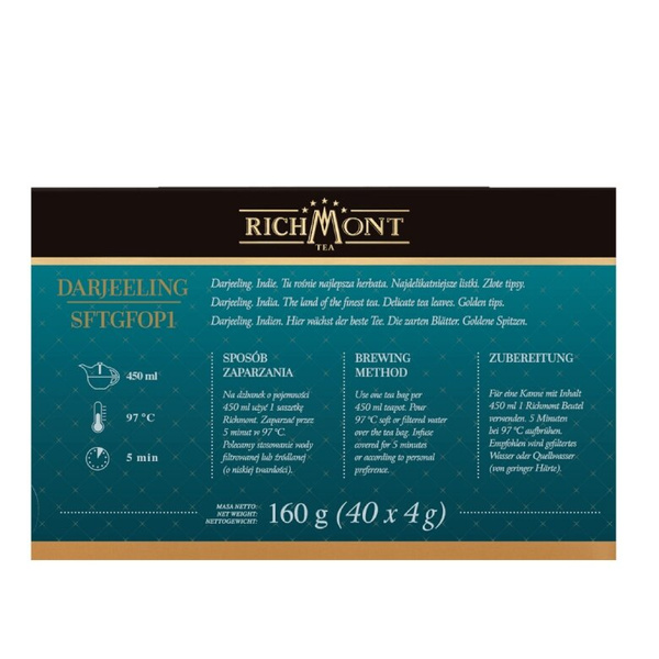 Herbata czarna Richmont Darjeeling SFTGFOP1 40x4g