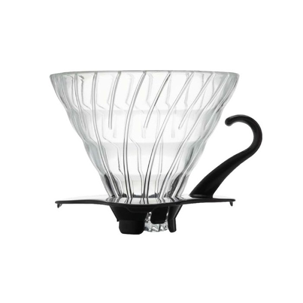 Szklany Drip Hario V60-02 - Czarny z rączką – NIEDOSTĘPNY