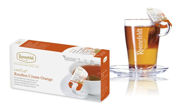 Ziołowa herbata Ronnefeldt Leaf Cup Rooibos Cream Orange 15x3g