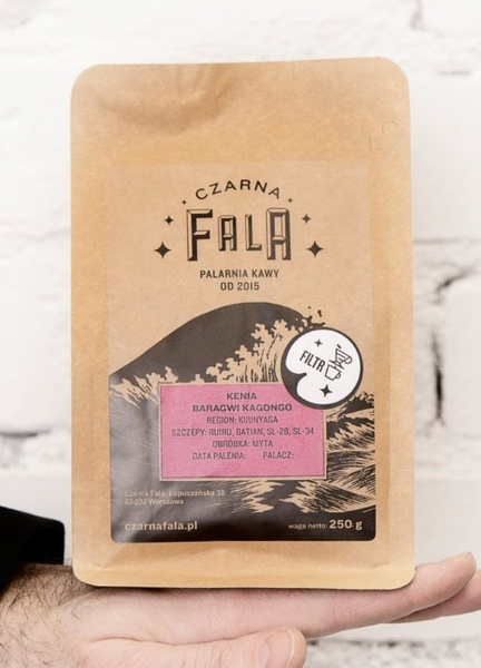 Kawa ziarnista Czarna Fala Kenia Baragwi Kagongo 250g - NIEDOSTĘPNY