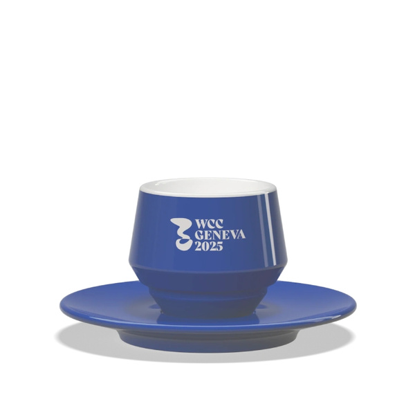 Filiżanka Club House World Latte Art Championship Geneva 120 ml - Niebieska