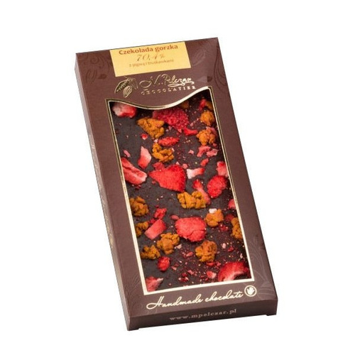 Gorzka czekolada M.Pelczar Chocolatier z pigwą i truskawką 85g