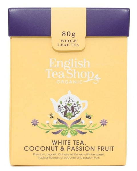 Biała herbata English Tea Shop White Tea Coconut Passion Fruit 80g