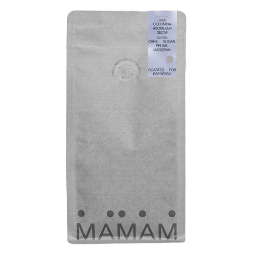 Kawa ziarnista MAMAM Colombia Asomujer Decaf Espresso 1kg - bezkofeinowa - opinie w konesso.pl