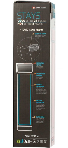 Asobu Skinny Mini Rose - różowa butelka termiczna 230 ml - NIEDOSTĘPNY