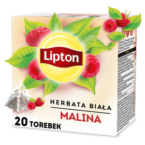 Herbata biała aromatyzowana Lipton Malina 20x1,5g - opinie w konesso.pl