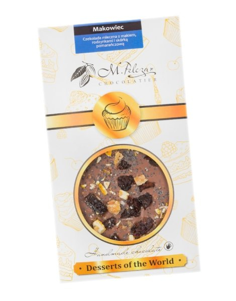 Mleczna czekolada M.Pelczar Chocolatier Desery Świata - Makowiec 50g