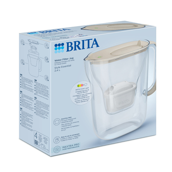 Dzbanek filtrujący BRITA Style Essential MAXTRA PRO Pure Performance 2,4 L - Piaskowy