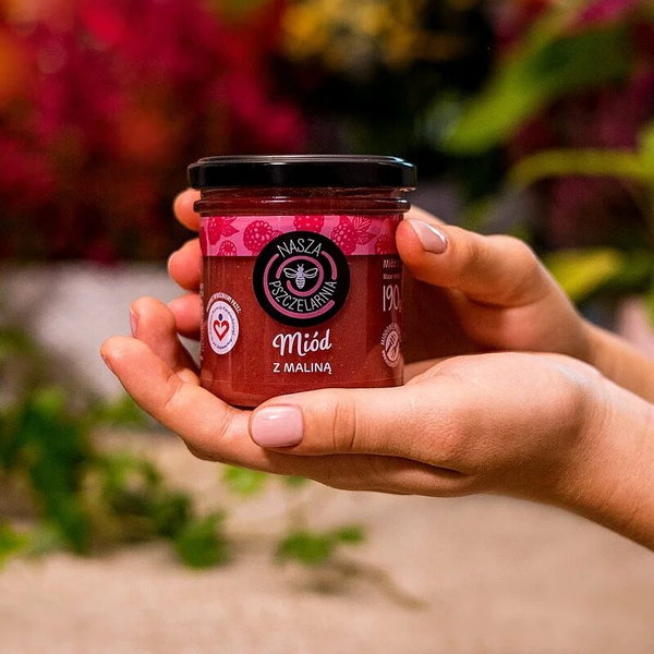 Miód z maliną Nasza Pszczelarnia 190g