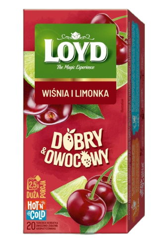 Herbata owocowa LOYD Dobry Owocowy - Wiśnia i limonka 20x2,5g