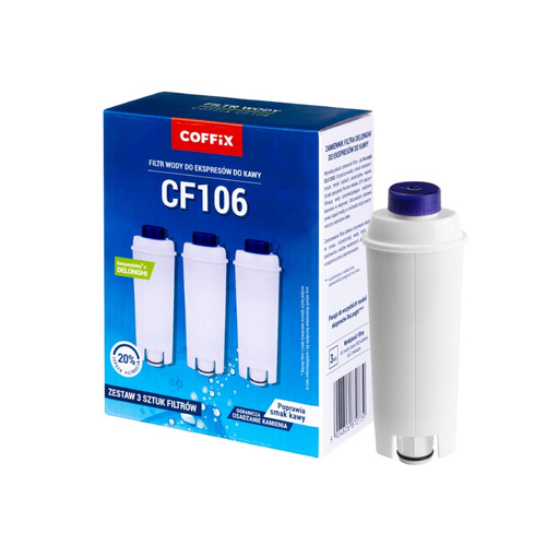 OUTLET - Zestaw 3 sztuk filtrów Coffix CF106 do ekspresu DeLonghi - zamiennik